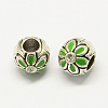 Alloy Rhinestone Enamel Style European Beads MPDL-R036-16-2