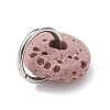 Natural Lava Rock Dyed Disc Charms PALLOY-JF02267-01-4