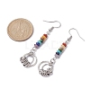 Chakra Synthetic & Natural Gemstone Dangle Earrings EJEW-JE05528-2