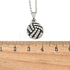 Zinc Alloy Crystal Rhinestone Sport Ball Pendant Cable Chain Necklaces NJEW-U024-01P-04-5