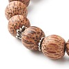 Natural Coconut Wood Beads Stretch Bracelets BJEW-JB06642-01-5