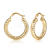 Brass Textured Hoop Earrings FS-WGEF2F9-01-4