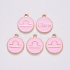Alloy Enamel Pendants X-ENAM-S124-01B-09K-2