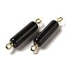 Natural Black Onyx(Dyed & Heated) Connector Charms FIND-C046-17B-01G-2