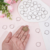 30Pcs 304 Stainless Steel Cuff Ring Components STAS-HY0001-92-3