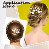 Alloy with Plastic Beads Hair Sticks for Women Girls OHAR-WH20010-08G-4