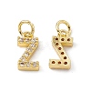 Real 18K Gold Plated Brass Micro Pave Clear Cubic Zirconia Charms KK-E068-VB452-Z-1