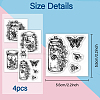 4Pcs 4 Styles PVC Stamp DIY-WH0487-0049-8