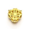 Rack Plating Brass Micro Pave Cubic Zirconia Leopard Hollow Beads ZIRC-I012-18G-RS-2