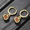 Brass Cubic Zirconia Hoop Earrings EJEW-Q015-02G-C-4
