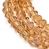 Transparent Electroplate Glass Beads Strands GLAA-F029-4mm-D18-3