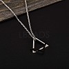 304 Stainless Steel Triangle & Rhombus Pendant Necklace with Box Chains JN1045B-2