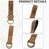 Rectangle PU Leather Medieval Belt Pendant. with Alloy Ring AJEW-CL0004-79-7