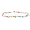 Bohemian Glass Seed Bead & Brass Beads Stretch Bracelets for Women DR1565-9-1