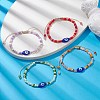 4Pcs 4 Colors Evil Eye Lampwork & Glass Seed Braided Bead Bracelets Set BJEW-JB09706-S-2