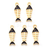 Light Gold Plated Alloy Enamel Pendants X-ENAM-R136-14B-1