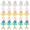 15Pcs Human Shape Charm Pendant Rainbow Stainless Steel Charm Mixed Colorful for Jewelry Necklace Earring Making Crafts JX477A-1