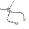 Brass Pave Clear Cubic Zirconia Horse Eye Box Chain Slider Bracelets BJEW-YWC0002-06B-P-3