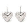 Textured Heart Brass Dangle Earrings EJEW-B132-04P-4
