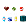 Handmade Silver Foil Lampwork Glass Beads FOIL-CD0001-01-2