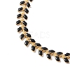 Enamel Ear of Wheat Link Chain Necklace NJEW-P220-02G-01-2