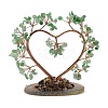 Natural Green Aventurine Chips Love Heart Tree Decorations DJEW-P017-B03-2