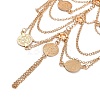 Bohemian Multi-layer Chain Alloy Coin Tassel Toe Ring Anklets for Women AJEW-B107-01KCG-4