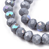Electroplate Opaque Solid Color Glass Beads Strands EGLA-A034-P4mm-L23-3
