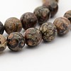 Natural Leopard Skin Jasper Round Bead Strands G-P070-77-10mm-1