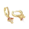 Rack Plating Brass Micro Pave Cubic Zirconia Huggie Hoop Earrings EJEW-F278-16-G-3