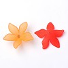 Mixed Color Dyed Transparent Frosted Acrylic Flower Beads X-PL594-4