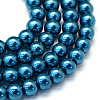 Baking Paint Glass Pearl Round Bead Strands X-HY-Q003-10mm-06-1