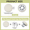 24 Bags Flat Round Cloth Cap Nail Buttons BUTT-BC0001-21E-2