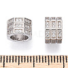 Rhodium Plated 925 Sterling Silver Micro Pave Cubic Zirconia Beads STER-T004-95P-3