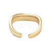 Rack Plating Brass Micro Pave Cubic Zirconia Open Cuff Rings for Women RJEW-B064-11G-3