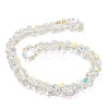 AB Color Plated Electroplate Transparent Glass Beads Strands EGLA-G037-04A-AB01-2