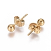 Ion Plating(IP) 304 Stainless Steel Stud Earrings EJEW-L215-57B-G-2