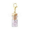 Natural Amethyst Chips inside Glass Wishing Bottle Pendant Decoration HJEW-JM03307-04-4
