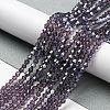 Transparent Electroplate Glass Beads Strands GLAA-F029-4mm-C04-4