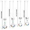 Crafans 4Pcs 4 Style Butterfly & Heart Crystals Chandelier Suncatchers Prisms Chakra Hanging Pendant AJEW-CF0001-17-2