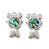 304 Stainless Steel Pave Natural Paua Shell Pendants STAS-C122-21F-01P-1