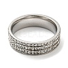 304 Stainless Steel with Rhinestone Wide Band Rings RJEW-K252-01B-P-2