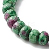 Reiki Natural Ruby & Wenge Wood Beads Stretch Bracelet BJEW-JB06896-03-5