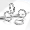Brass Crushed Ice Pattern Finger Rings FS-WG1F485-06-2