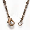 Brass Coated Iron Curb Chain Necklace Making MAK-T006-01R-3