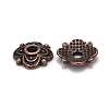 4-Petal Tibetan Style Alloy Flower Bead Caps X-TIBE-S222-R-NR-2