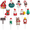 24Pcs 12 Styles Christmas Plastic Cake Toppers AJEW-SC0003-53B-1