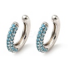 Cubic Zirconia C-Shaped Cuff Earrings EJEW-G295-19P-03-1