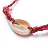 Printed Cowrie Shell Beads Braided Beads Bracelets BJEW-JB05058-5
