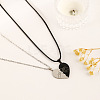 201 Stainless Steel Carved Heart Split Pendant Couple Necklaces FS-WG96DA9-02-1